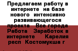 Предлагаем работу в интернете, на базе нового, интенсивно-развивающегося проекта - Все города Работа » Заработок в интернете   . Карелия респ.,Костомукша г.